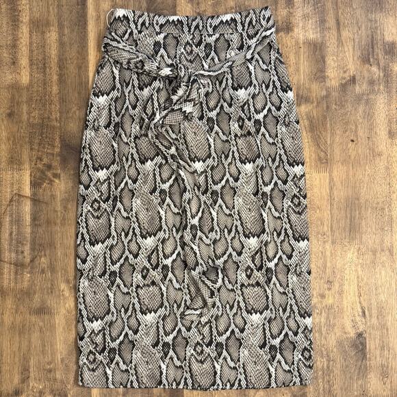 AFRM Skirt Snakeskin Print Wrap Midi Tie Edgy Bold Glam Punk Women’s Size Small - Picture 2 of 10